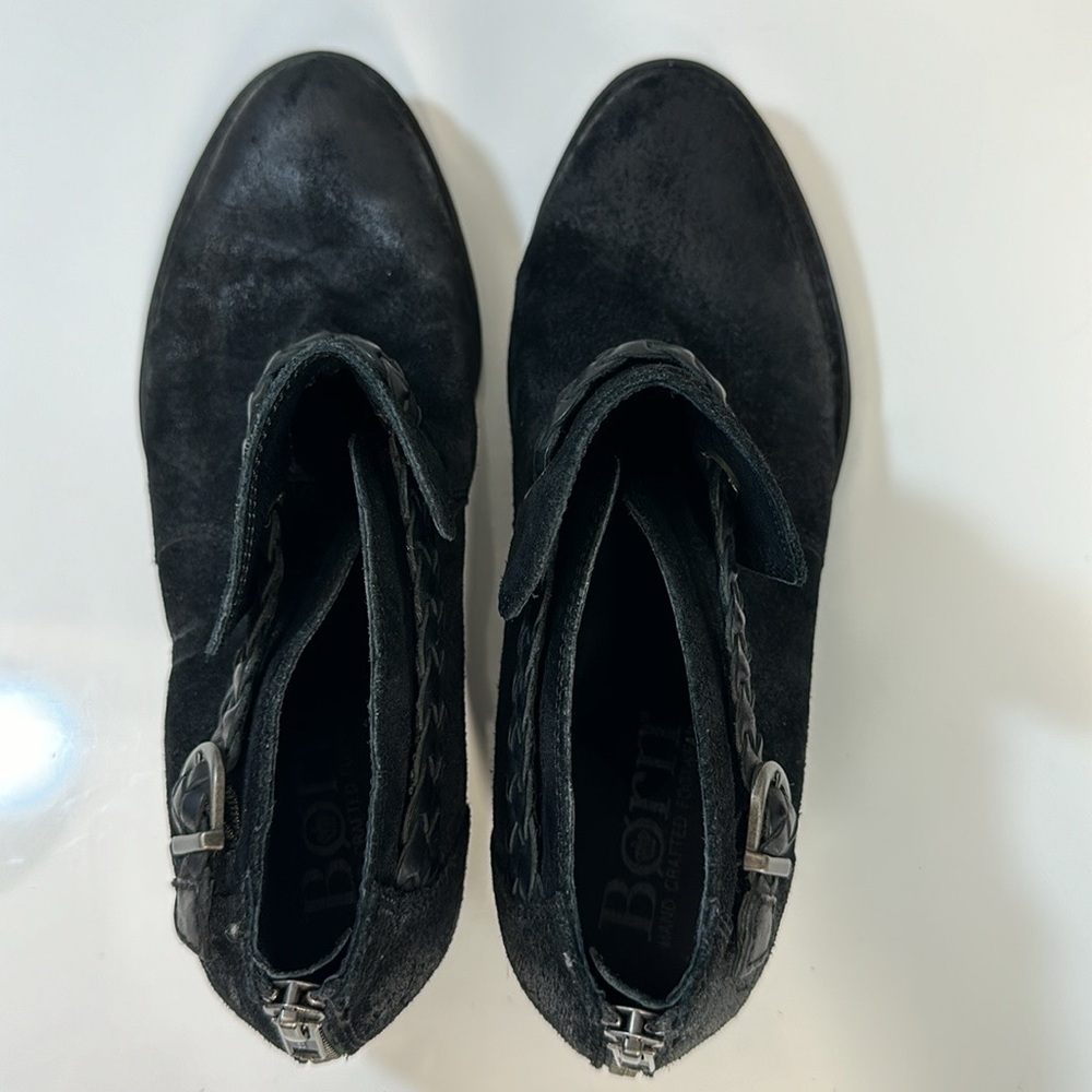 Born Sylvia Black Leather Booties Size 9 - Picture 9 of 16